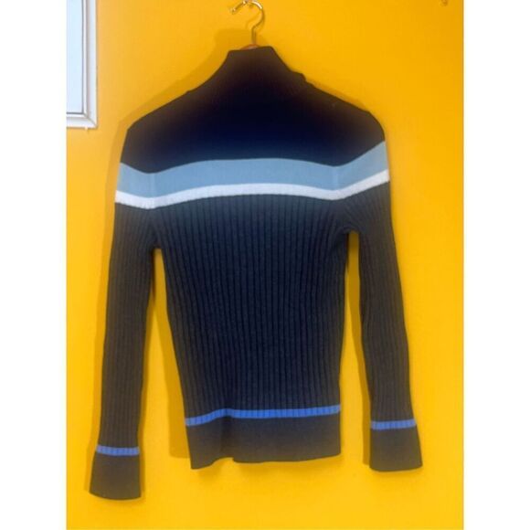 Eddie Bauer Zip Front Gray 100% Cotton Ski Sweater Sz‎ M - Picture 3 of 5